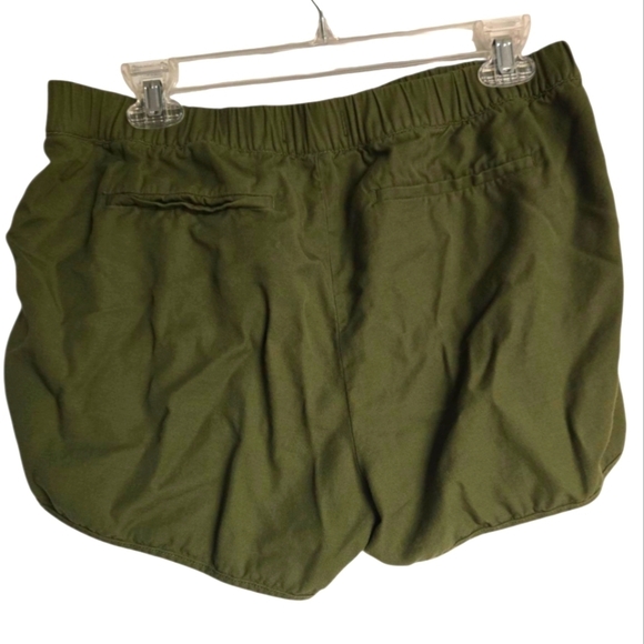 Madewell Green Athletic Shorts Elastic Waist Lightweight Medium - Picture 2 of 6